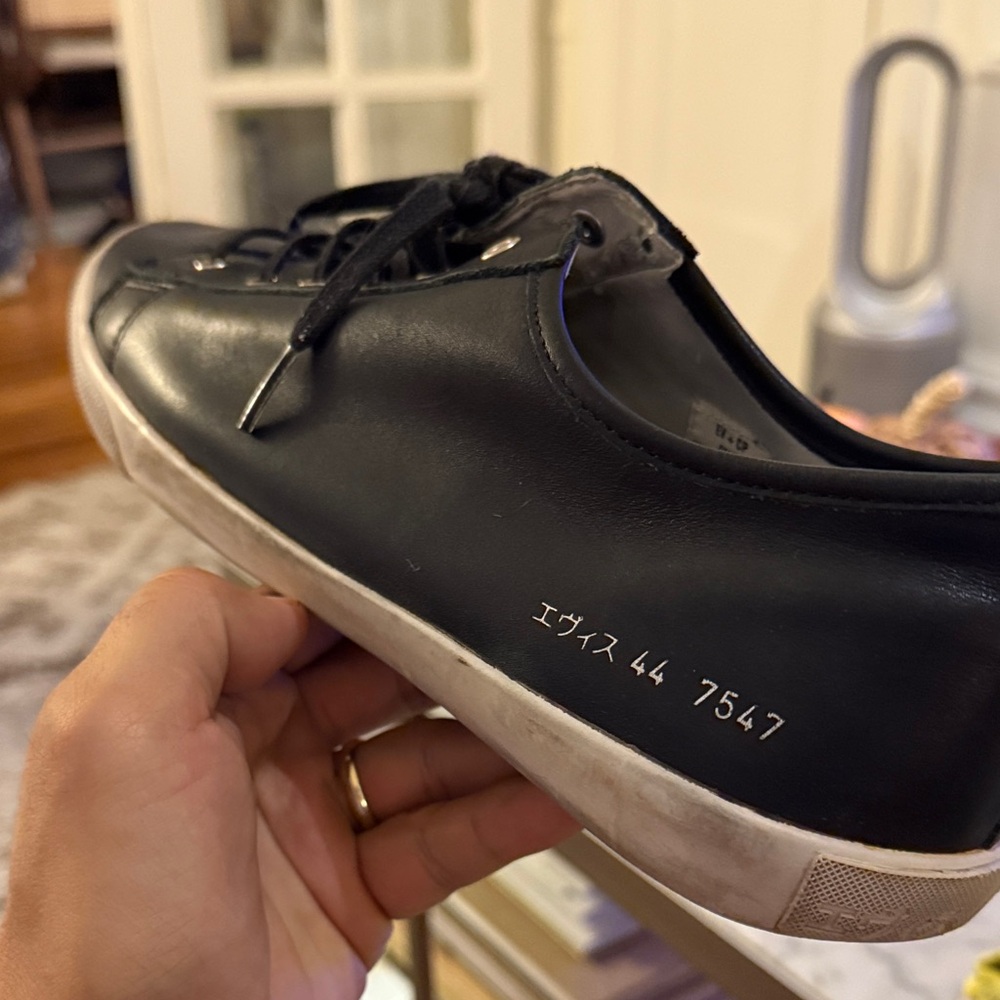RARE Common Projects x Evisu Collab Black Leather Sneakers